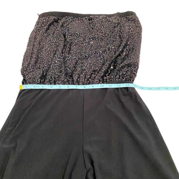 B Darlin Y2K Black Strapless Sequin Top Jumpsuit, Juniors Size 9/10 - Picture 6 of 11